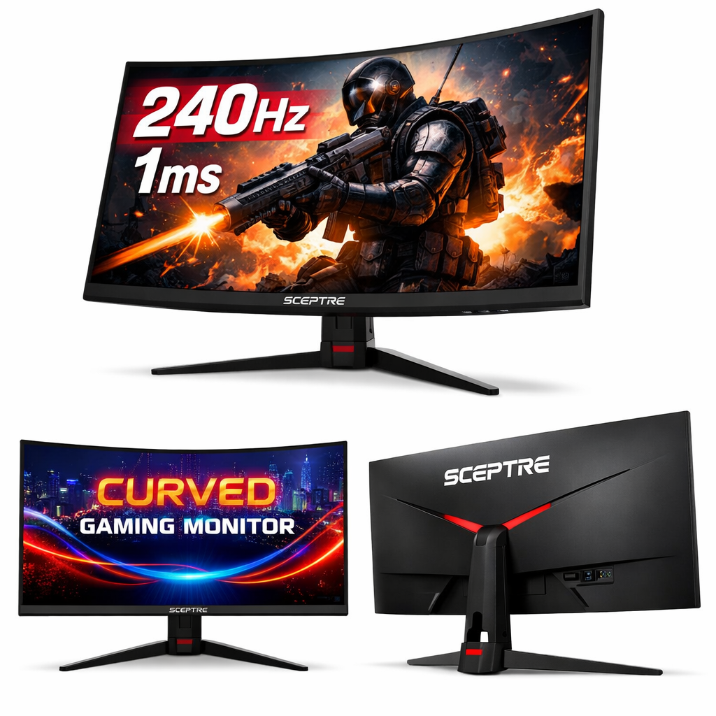 🎮🔥 Sceptre 27” Curved Gaming Monitor — 240Hz / 1ms / 1500R — Machine Black (Radio Modern Shack Edition)
