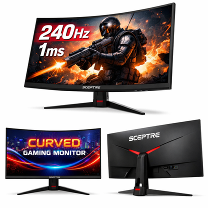 🎮🔥 Sceptre 27” Curved Gaming Monitor — 240Hz / 1ms / 1500R — Machine Black (Radio Modern Shack Edition)