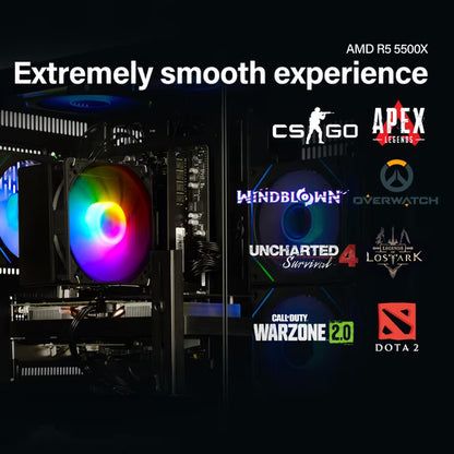 WIWB Ryzen 7 5700X Gaming PC – RTX 3050 8GB • 16GB DDR4 • 512GB NVMe SSD • Windows Ready • High‑Performance Desktop for Gaming, Streaming & Office