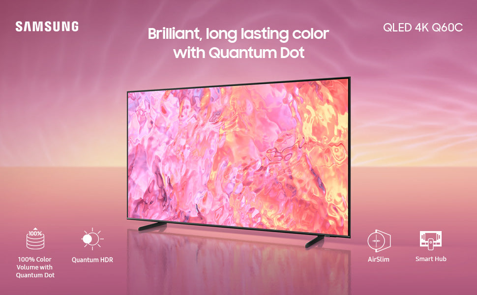 ⭐📺 Samsung QLED Q60C 4K Smart TV (2024 Model) | Quantum Dot, HDR10+, Motion Xcelerator