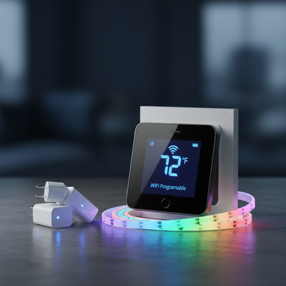 🏠⚡💡 Smart Home Energy Saver Bundle – Thermostat + Smart Plugs + LED Light Strip