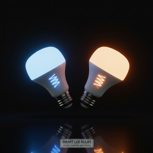Smart LED Bulbs (WiFi, Color‑Changing, 2‑Pack) – App & Voice Control