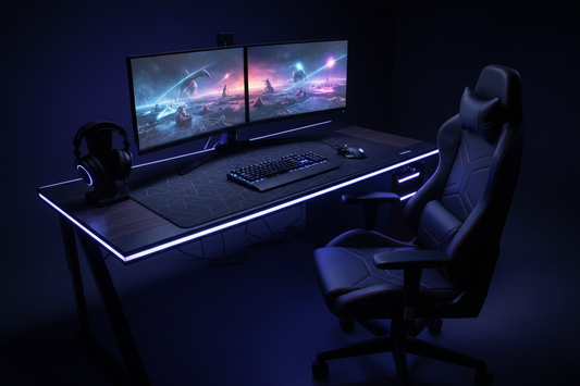 🪑🌈⚡ LED Gaming Chair (RGB Trim) – Adjustable Ergonomic Comfort