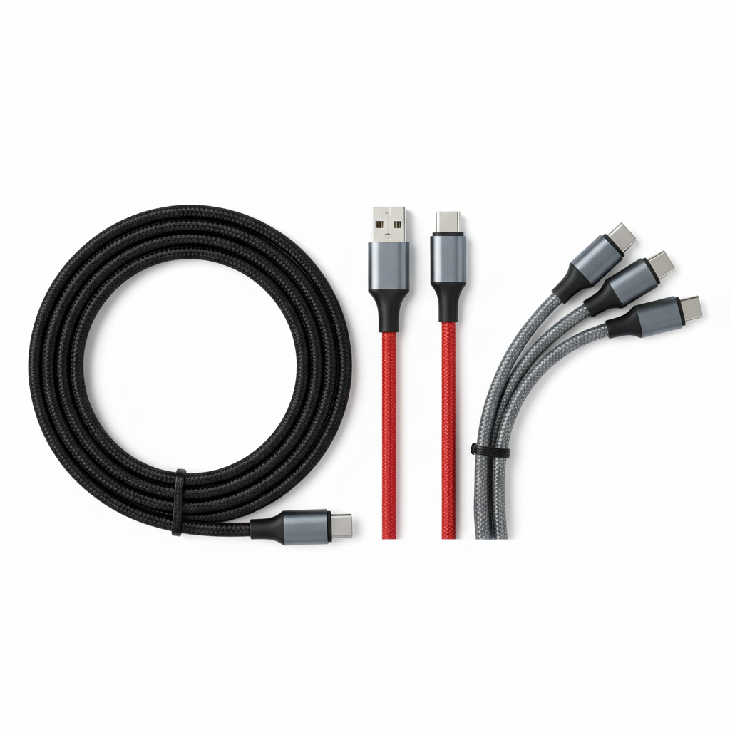 USB‑C Fast Charging Cable 3‑Pack – Braided, Durable